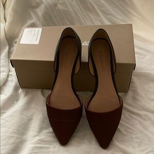 Madewell Brown Flats with Pointed Toe and d'Orsay Design